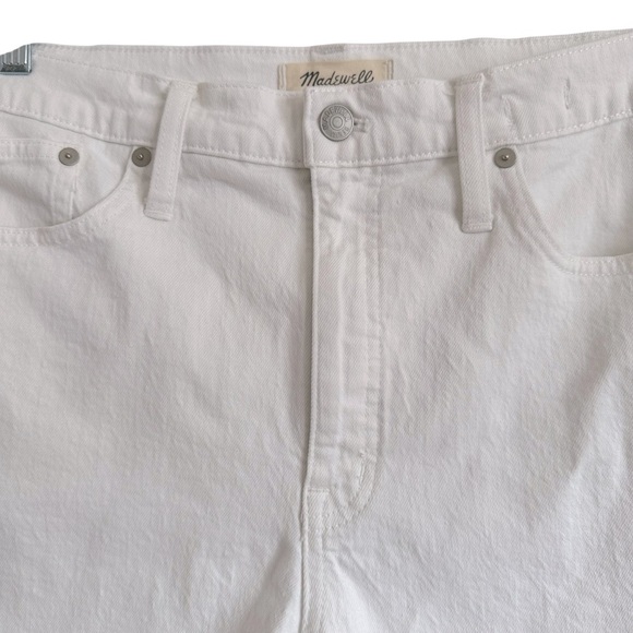 MADEWELL HIGH RISE WHITE DENIM RAW HEM SHORTS SIZE 31 - Picture 6 of 14